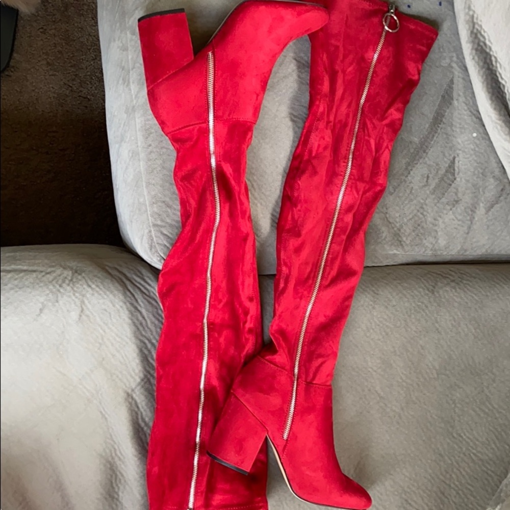 COPY - COPY - Red over the knee boots
